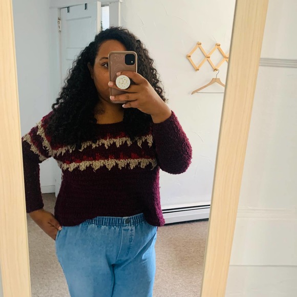 FREE Free People Fuzzy Fair Isle Pull Over Sweater - Picture 5 of 5